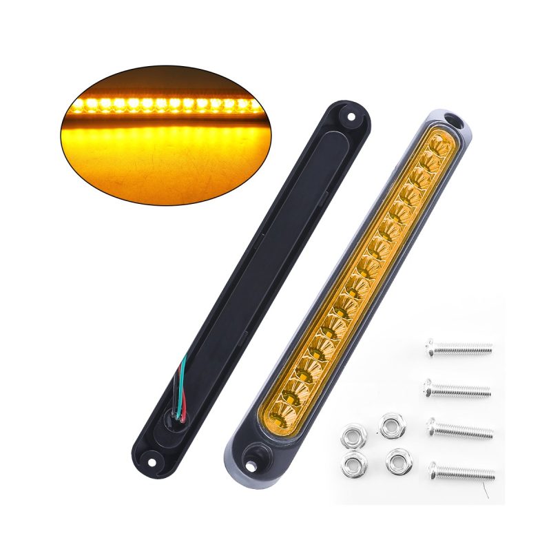 Slim Rigid Led Tail Brake Warning Light Bar Options 06 Rigid Tail Brake Amber Hardware Amber slim rigid LED tail brake warning light bar with hardware reference