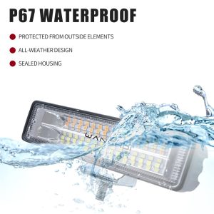 Slotted Double Row 28 Bead Led Work Light Waterproof Reference Waterproof reference graphic from the supplied product images.
