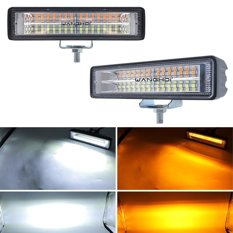 Slotted Double Row 28 Bead Led Work Light White Yellow Output White and yellow light-output reference from the supplied product images.