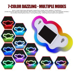 Solar Cloud Shape Rgb Car Window Led Display Light Seven Color Modes Source image showing 7-color dazzling and multiple lighting mode references.