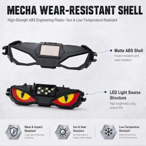 Solar Demon Eye Led Warning Ambient Light Shell Structure Shell and LED source structure reference from the supplied English graphics.