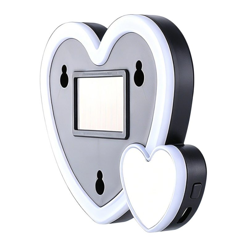 Solar Double Heart Shape Led Window Display Side Profile Side profile reference for placement and thickness checks.