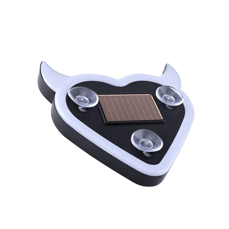 Solar Magic Heart Car Window Ambient Light Solar Panel Suction Cups Back-side reference showing the solar panel and suction-cup mounting direction.