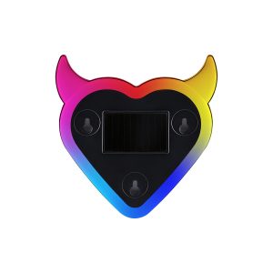 Solar Magic Heart Rgb Car Window Ambient Light Colorful View Alternate RGB color reference showing the heart-with-horns light shape.