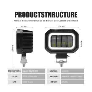 Source specification graphic showing 110mm front width, 96mm height, 54mm depth, 12-80V input, and 329.5g weight reference.