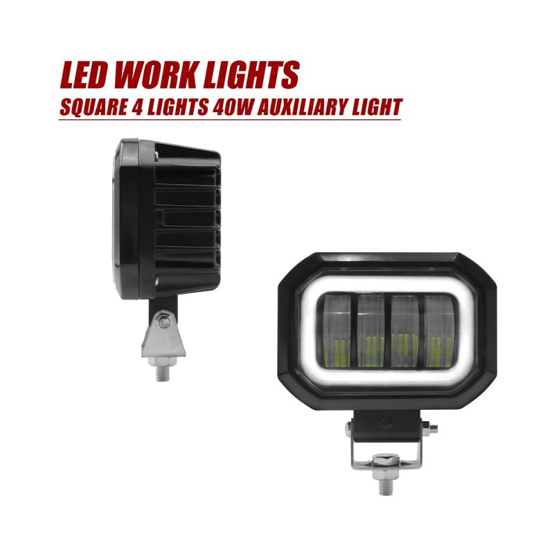 Product view showing the side housing depth and front 4-light lens layout.
