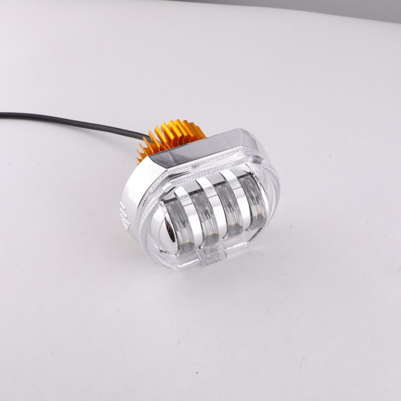 Square Angel Eye 4 Bead Headlight Assembled Angled Body Assembled angled body reference with wiring.
