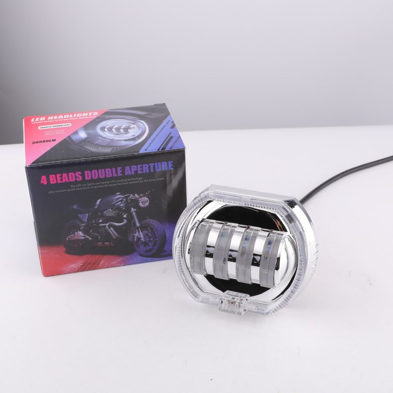 Square Angel Eye 4 Bead Motorcycle Headlight Package Reference Product and package reference for B2B packing confirmation.