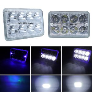 Square External Motorcycle Led Work Light Beam Effect Beam effect reference from the supplied product folder.