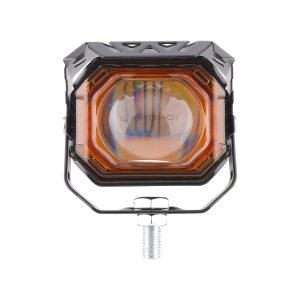 Square Lens Big Cannon Led Motorcycle Spotlight Color Options 03 Big Cannon Amber Front Square lens big cannon LED motorcycle spotlight front view