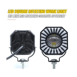 Square Mini Rgb Rotating Led Spotlight 04 Square Rgb Rotating Rear Rear reference for square mini RGB rotating LED spotlight