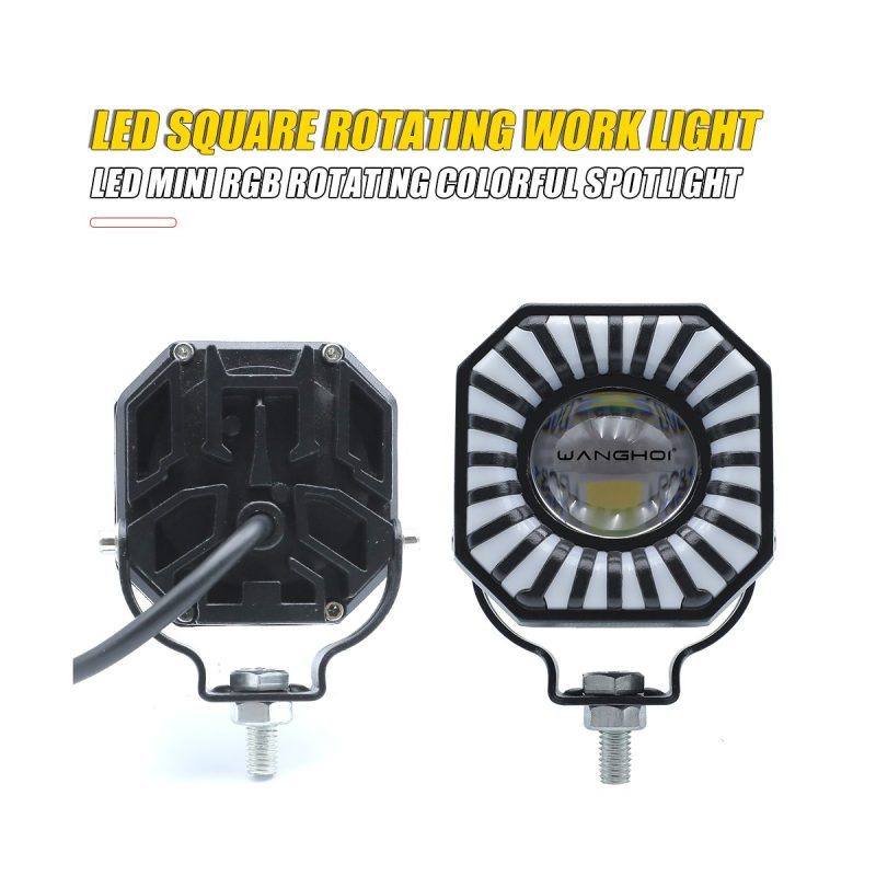 Square Mini Rgb Rotating Led Spotlight 04 Square Rgb Rotating Rear Rear reference for square mini RGB rotating LED spotlight