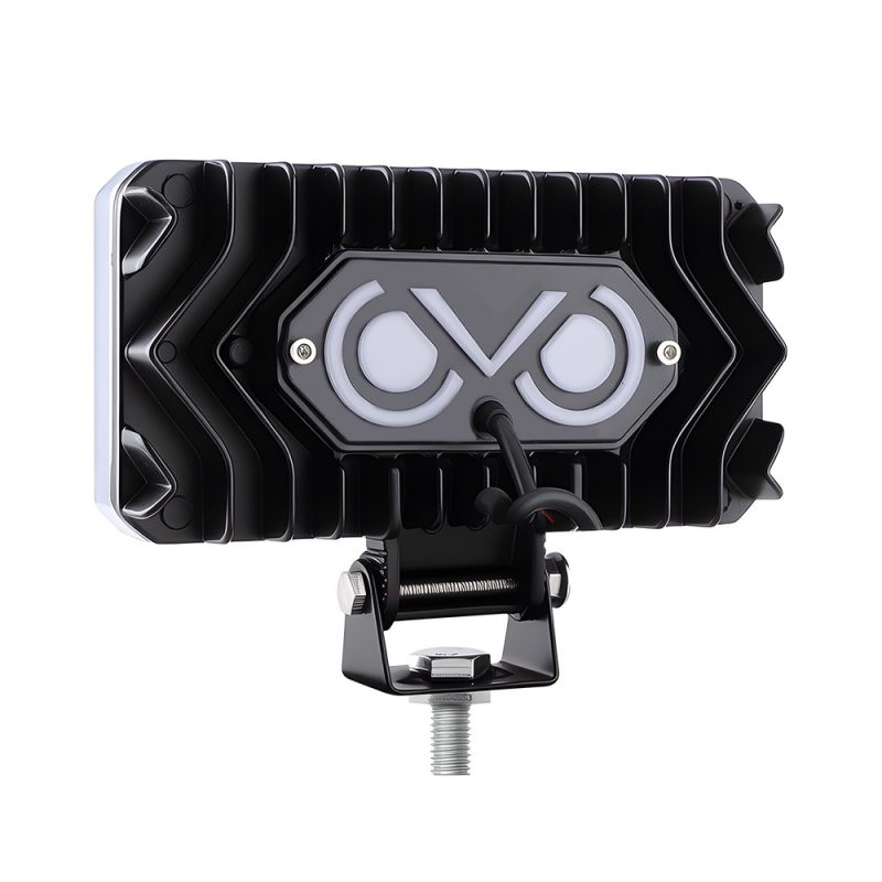 Square Projector Led Work Light Rear Housing Reference Rear housing and heat-dissipation profile reference.