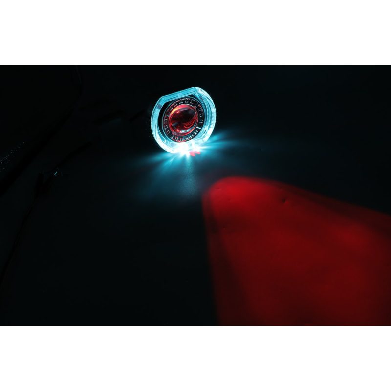 Square Rectangular Single Eye Angel Eye Lens Red Blue Effect Red/blue light-effect reference from the supplied source folder.