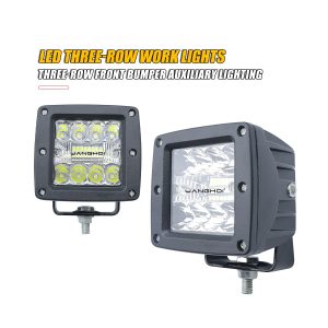 Square three-row LED work light pair reference