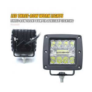 Rear reference for square three-row LED work light