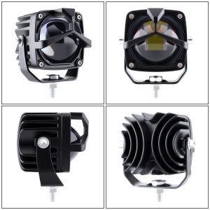 Square Triangular Single Lens Led Work Light Multi View Multi-view product reference showing front, side, angled, and rear views.