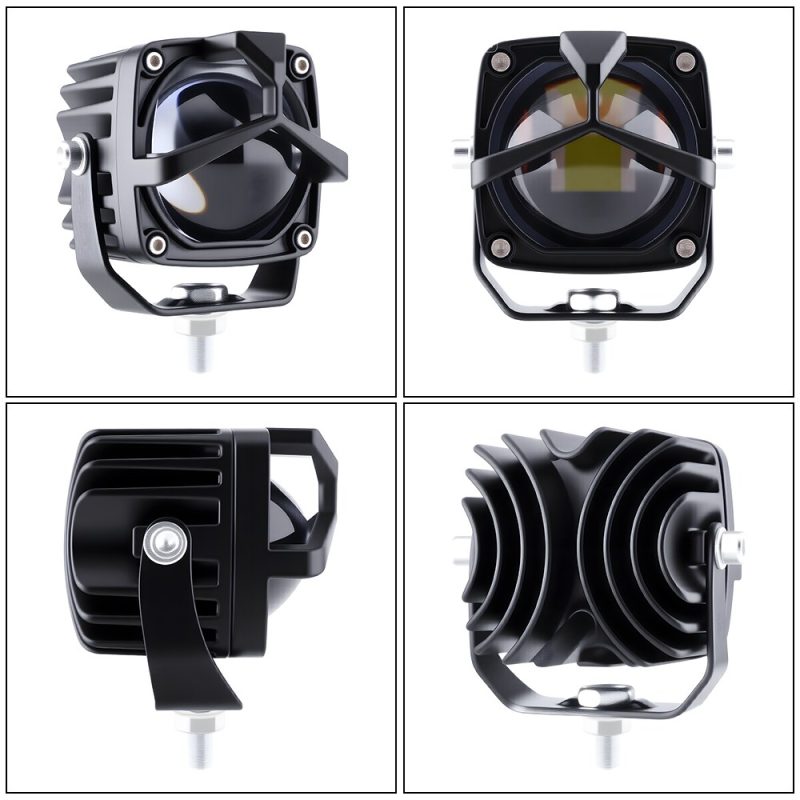 Square Triangular Single Lens Led Work Light Multi View Multi-view product reference showing front, side, angled, and rear views.