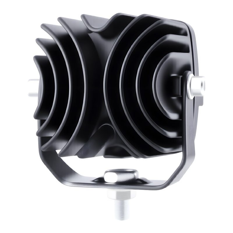 Square Triangular Single Lens Led Work Light Rear Housing Rear heat-sink housing reference from the supplied source image.