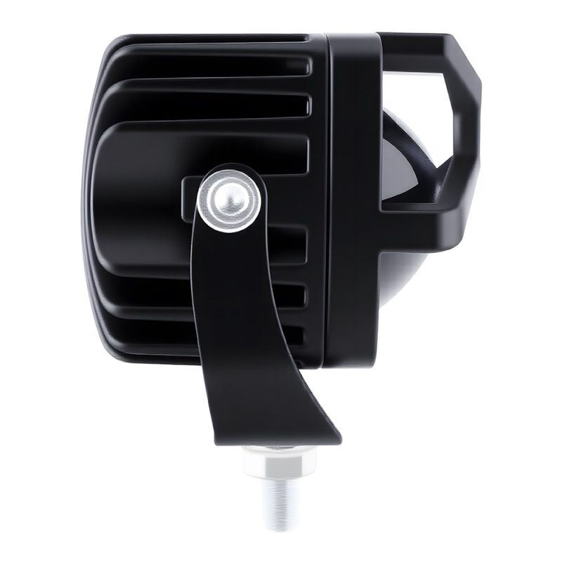 Square Triangular Single Lens Led Work Light Side Profile Side profile view showing the bracket and housing depth reference.