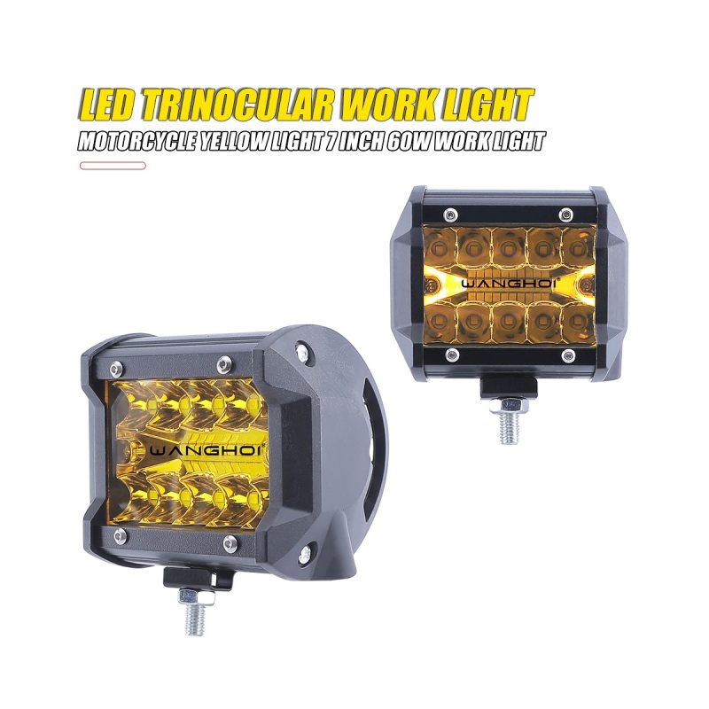 Square Trinocular Yellow Led Work Light 01 Square Trinocular Yellow Led Work Light 01 Square Trinocular Yellow LED Work Light
