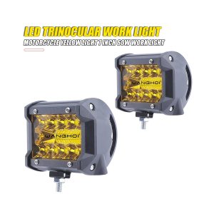 Square Trinocular Yellow Led Work Light 04 Square Trinocular Yellow Led Work Light 04 Square Trinocular Yellow LED Work Light angled product reference