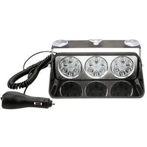 Suction Cup LED Strobe Warning Light with Cigarette Lighter Plug