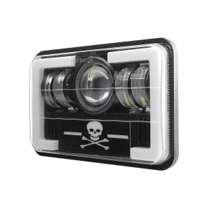 T-Pattern Graphic 7 Inch Square LED Headlight alternate front reference