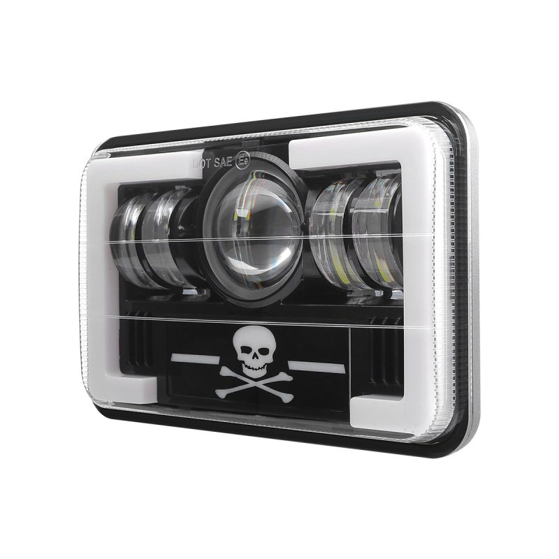 T-Pattern Graphic 7 Inch Square LED Headlight alternate front reference