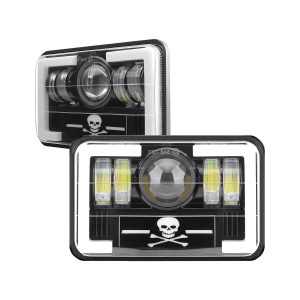 T-Pattern Graphic 7 Inch Square LED Headlight product angle reference