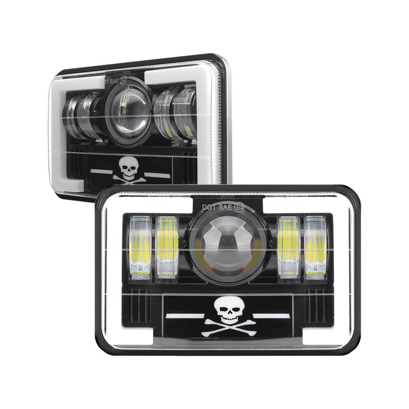 T-Pattern Graphic 7 Inch Square LED Headlight product angle reference