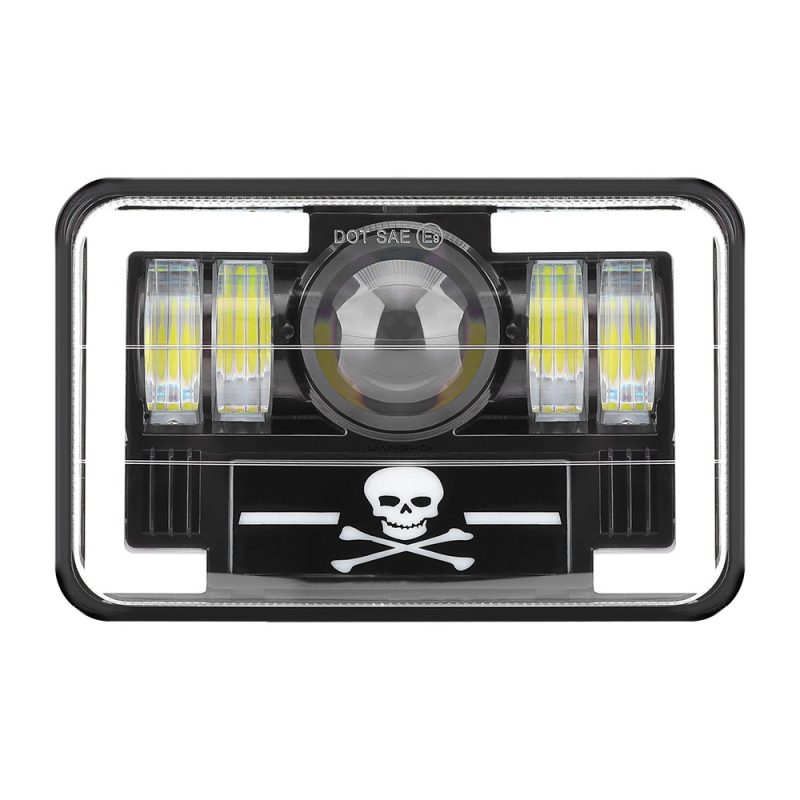 T Pattern Skull 7 Inch Square Led Projector Headlight Main T-Pattern Skull 7 Inch Square LED Projector Headlight