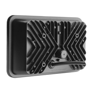 T Pattern Skull 7 Inch Square Led Projector Headlight Rear Rear housing view showing the heat-sink structure and cable exit reference.