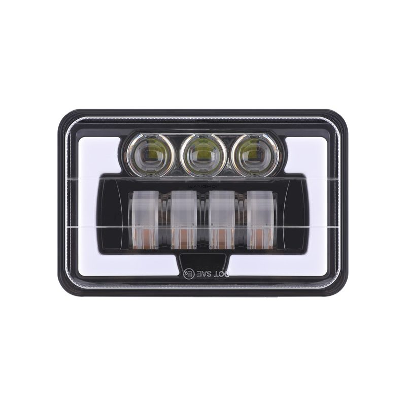 T Shape Seven Bead 7 Inch Square Led Headlight 03 T Shape Seven Bead 7 Inch Square Led Headlight 03 T-Shape Seven-Bead 7 Inch Square LED Headlight side and depth reference