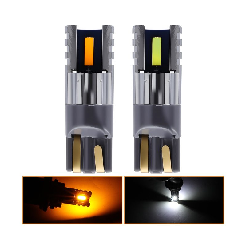 T10 5 Side Led Brake Position Bulb Pair 06 T10 Five Side Effect White and amber effect reference for T10 5-side LED brake position bulb