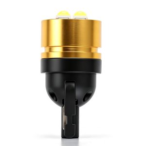 T10 Dual Sided Cob Led Wedge Bulb Black Gold Side Black-gold housing side view for buyers comparing color and housing finish.
