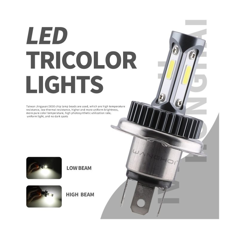 T12 H4 Tricolor Led Headlight Bulb 02 T12 H4 Tricolor Tricolor reference for T12 H4 LED headlight bulb