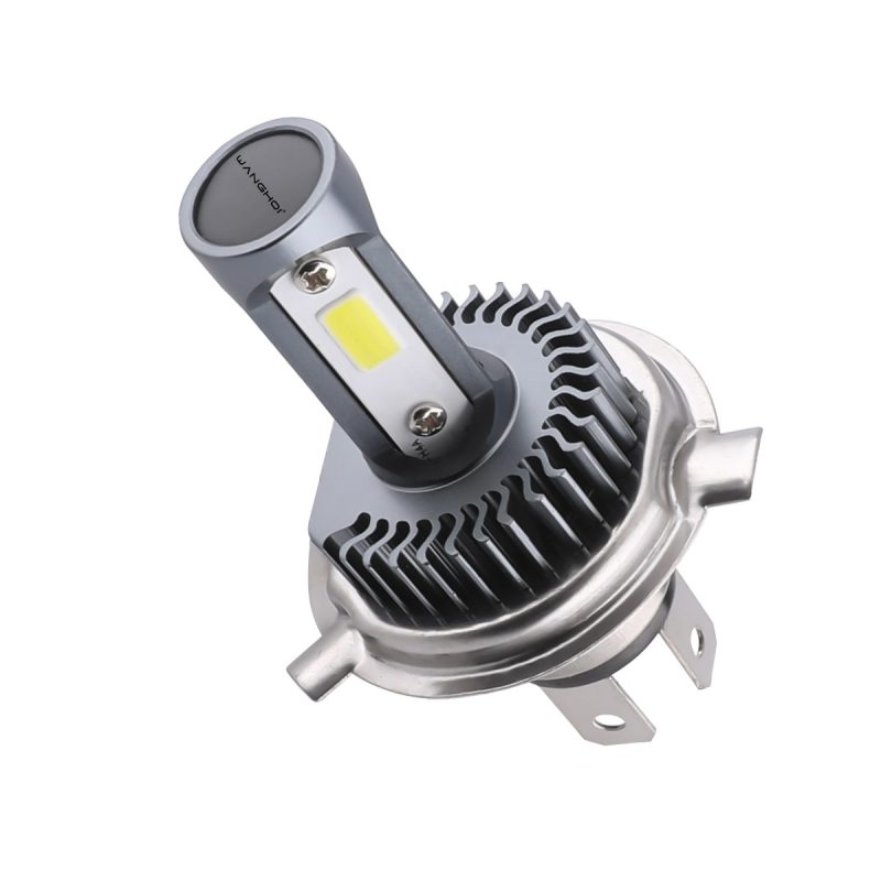 T12 H4 Tricolor Led Headlight Bulb 05 T12 H4 Angle Angle view of T12 H4 tricolor LED headlight bulb