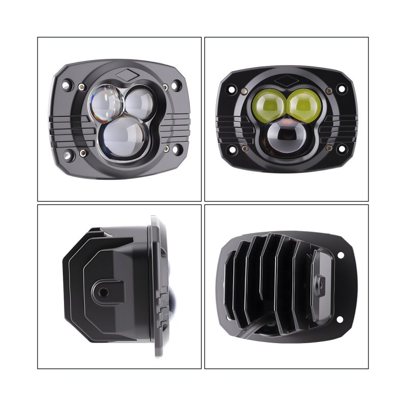Multi-view reference for three-bead square recessed LED work light