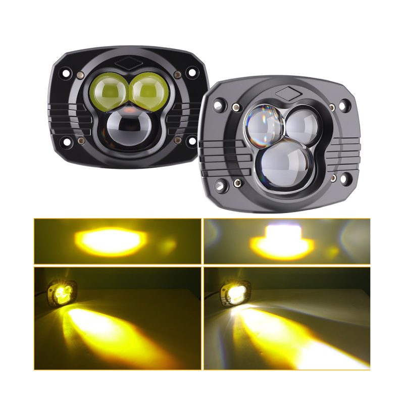 Beam reference for three-bead square recessed LED work light