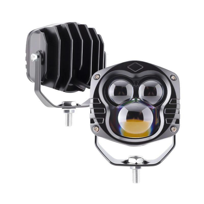 Three-Lens Square LED Work Light detail or accessory reference