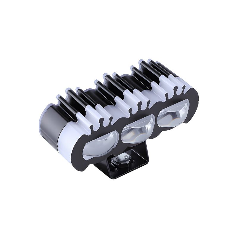 Three Pearl Demon Eye Led Motorcycle Spotlight 03 Three Demon Heatsink Three pearl demon eye LED spotlight heat sink view