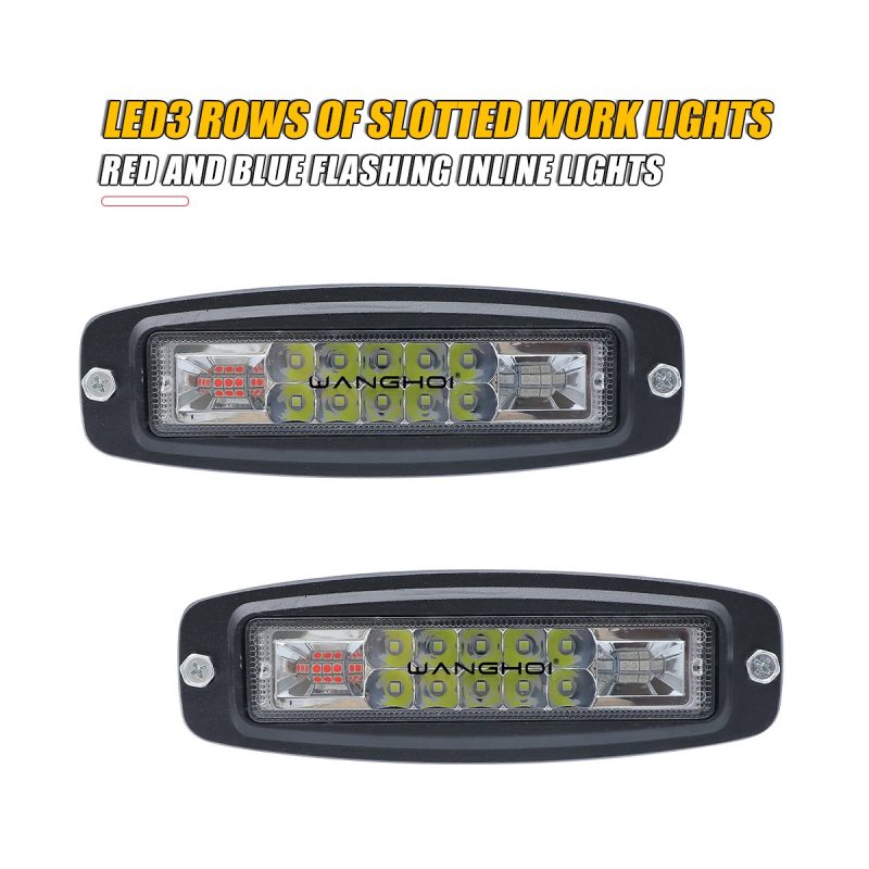 Three-row slotted linear LED work light pair reference