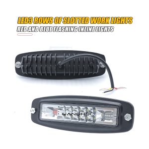 Rear and front reference for three-row slotted linear LED work light