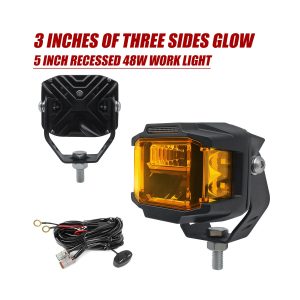 Three Side Glow Recessed Led Work Light 04 Three Side Rear Three-side glow recessed LED work light rear view