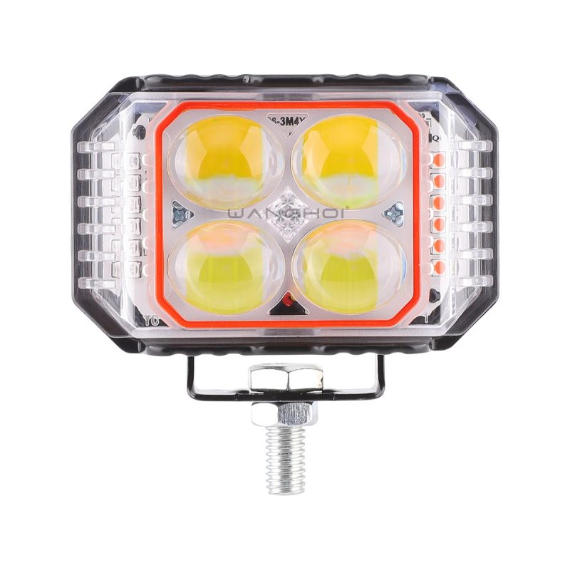 Yellow reference for three-sided four-leaf clover LED work light
