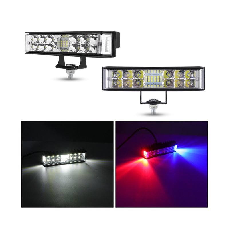 Three-Sided Linear LED Work Light Bar Options red-blue lighting reference