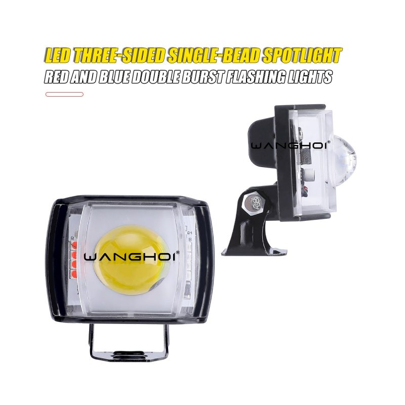 Side view of three-sided single-bead LED spotlight