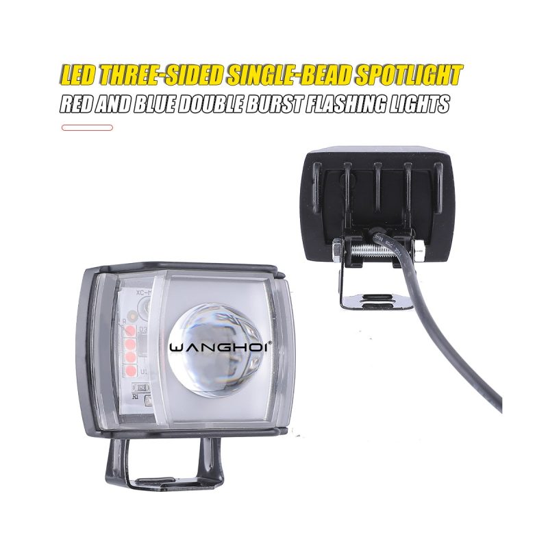 Rear wiring view of three-sided single-bead LED spotlight