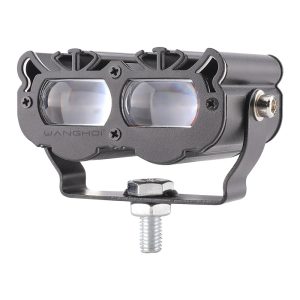 Tiger Head Twin Bead Led Motorcycle Spotlight Clear Lens Alternate product-only front view showing the clear lens direction.